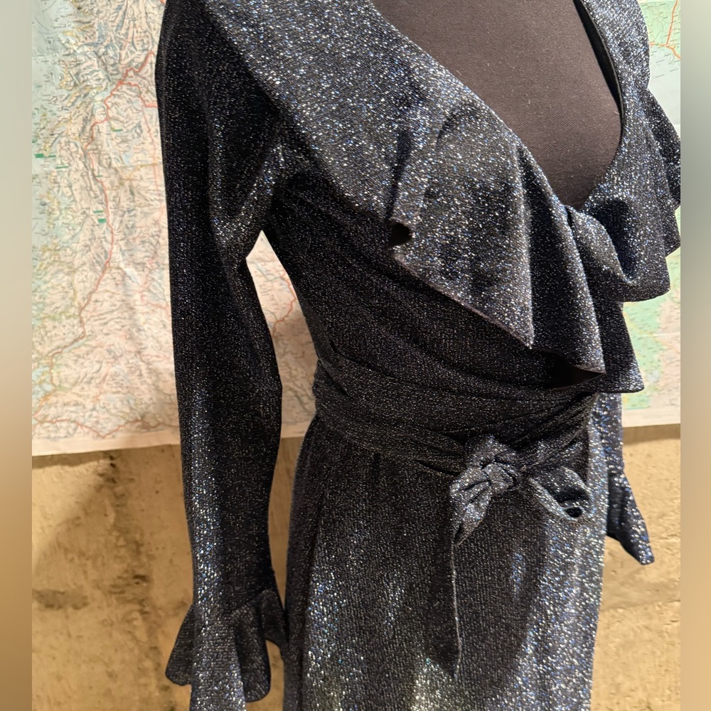 Elegant Sparkle Wrap Dress